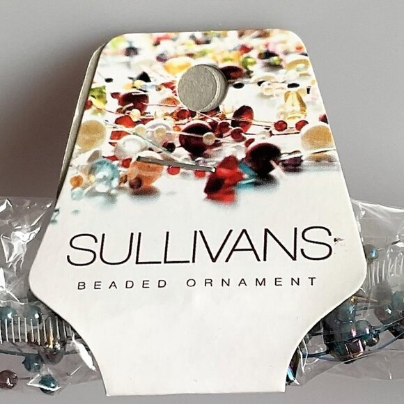 SULLIVANS IRIDESCENT BEADED GARLAND TURQIOUS AND PURPLE ORNAMENTS - Picture 16 of 16